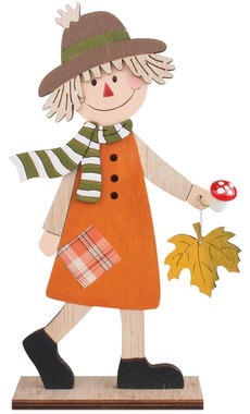 Standing Wooden Scarecrow 12 x 23 cm 