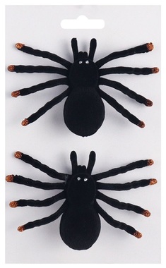 Spider on Clip Black 10 x 2 x 8 cm, 2 pcs