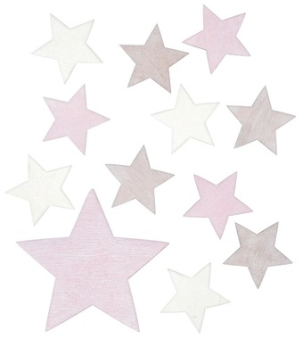 Wooden Stars 4 cm, 12 pcs
