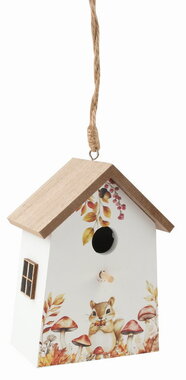 Decorative Birdhouse with Squirrel 8 x 11 x 5 cm on hanging