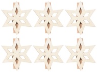 Wooden Stars 4 cm on Peg, 6 pcs