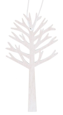 Hanging Wooden Tree 10 cm, White 