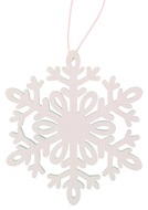 4211 Dřevěná vločka na zavěšení 10 cm, bílá-1