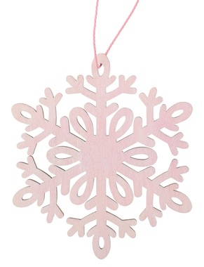 Hanging Wooden Snowflake 10 cm, Rose Pink 