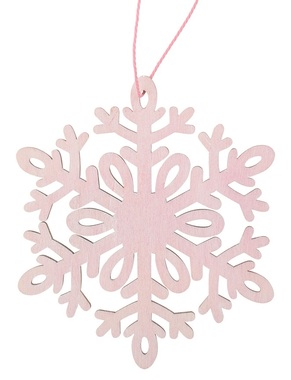 Hanging Wooden Snowflake 10 cm, Rose Pink 
