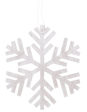 Hanging Wooden Snowflake 10 cm, White 