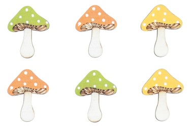 Wooden Mushrooms 3,5 cm, 6 pcs 