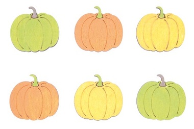 Wooden Pumpkins 3,5 cm 6 pcs 