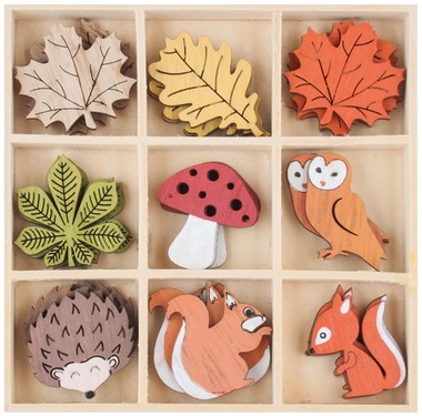  Wooden Decorations 4 cm 27 pcs in Box