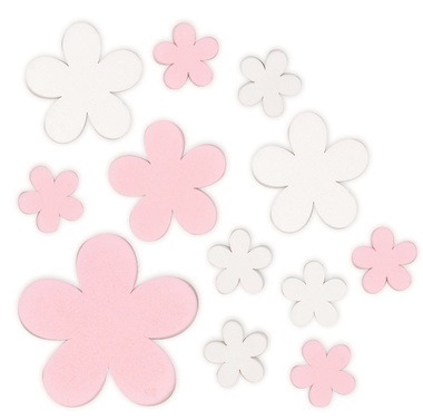 Wooden Flowers Mix os Sizes 2,5-4,5 cm, 12 pcs