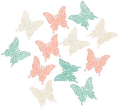 Wooden Butterflies 4 cm, 12 pcs 