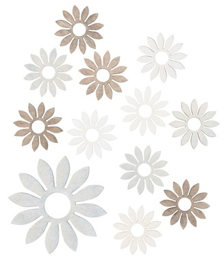 Wooden Flowers 4 cm, 12 pcs 