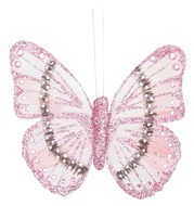 Butterfly on Clip 12 cm, Pink