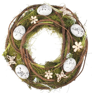 Wreath with Eggs and Green Grass 34 cm