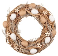 Easter Wreath 29 cm, Brown/White