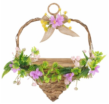 Decorative Wall Basket Heart 23 x 28 x 12 cm for hanging