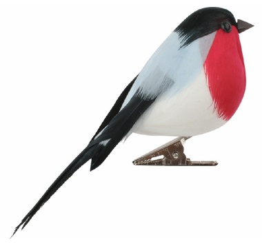 Robin Bird with Feathers on a Clip 9 x 6 x 4 cm