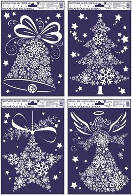 Decorative Window Cling with Glitter Snowflake Images 27 × 20 cm