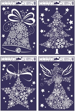 Self-Adhering Window Decoration 27x20 cm, Snowflake Ornaments