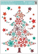 Self-Adhering Window Decoration 37x25,5 cm, Snowflake Pictures,Colour