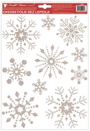 Decorative Window Cling – Silver Snowflakes with Rays