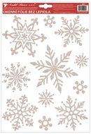 Decorative Window Cling – Silver Snowflakes with Stars
