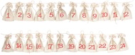 Advent Calendar, Cotton Bags 8x13 cm, 24 pcs