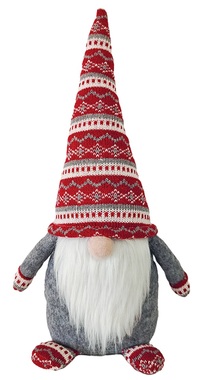 Standing Gnome in Pattern Hat 35 cm