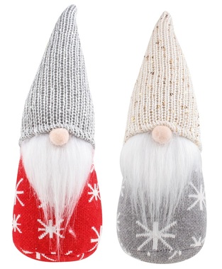 Standing Gnome with Snowflakes 25 cm