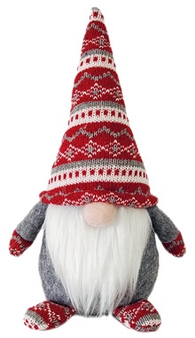 Standing Gnome in Pattern Hat 23 cm