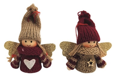 Angel with gold braid for hanging 7.5 cm