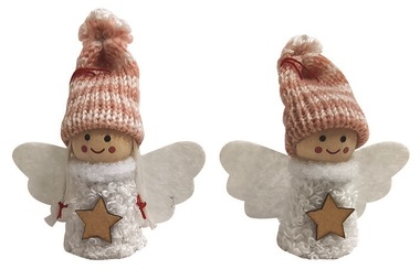 Angel in a white Sweater with a Star for hanging 7.5 cm