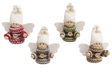 Angel in a Sweater with a Button for hanging 7.5 cm