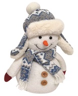 4592 Sněhulák v šedomodré šále na postavení 26 cm-1