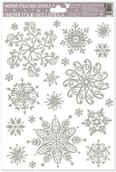 Decorative Window Cling – Silver Snowflakes with Stars