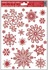 Decorative Window Cling – Red Snowflakes with Stars