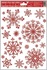 Decorative Window Cling – Red Snowflakes with Sparkles