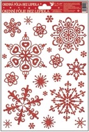Decorative Window Cling – Red Snowflakes