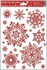 Decorative Window Cling – Red Snowflakes with Ornaments