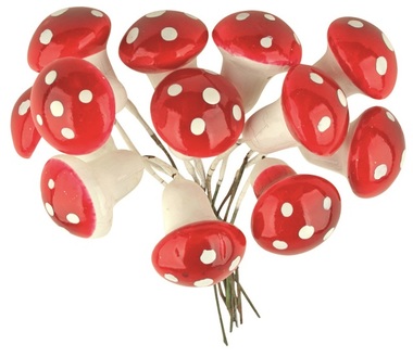 Mushrooms on Wire 1,8 cm, 12 pcs