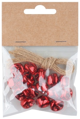 Jingle Bells o 1.5 cm, 15 pcs Bag, Red