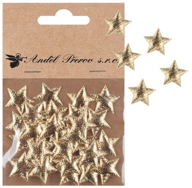 Fabric Stars o 2 cm, 30 pcs Bag, Gold