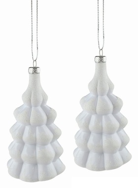 White plastic Tree 6 x 11 x 5 cm for hanging, 2 pcs in a Bag