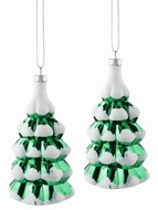 Green plastic Tree 6 x 11 x 5 cm for hanging, 2 pcs in a Bag