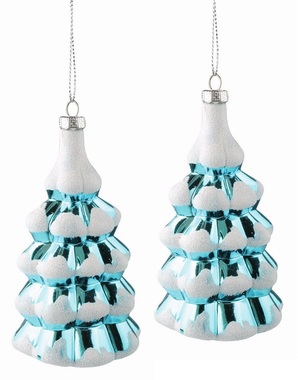 Blue plastic Tree 6 x 11 x 5 cm for hanging, 2 pcs in a Bag