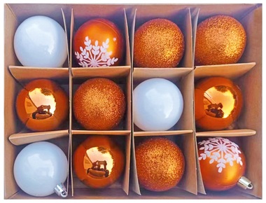 Set of Plastic Balls 6 cm, 12 pcs Orange 