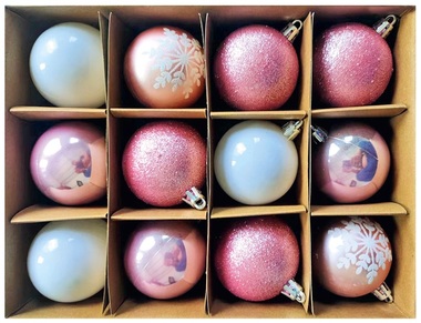 Set of Plastic Balls 6 cm, 12 pcs Light Pink