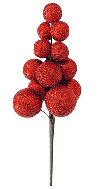 Fruit Pick with Red Glitter 13 cm, 2 pcs