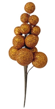 Fruit Pick with Gold Glitter 13 cm, 2 pcs