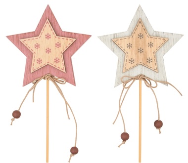 Wooden Star 7 cm + Stick